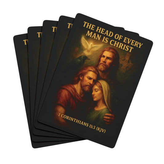 "1 Corinthians 11:3 (KJV)", Retro Playing Cards (Void Black)